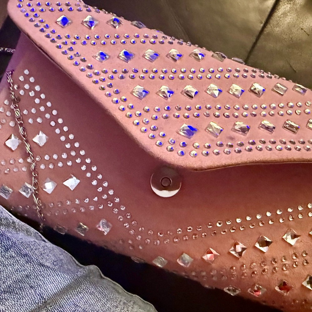 Pink Studded Clutch